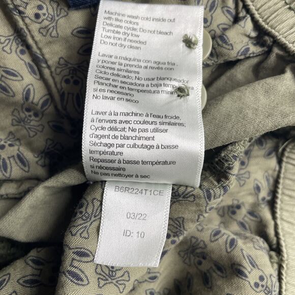 Psycho Bunny Mens 40 Cargo Shorts Olive Green Elastic Waist w/Orange Drawstring - Picture 6 of 15